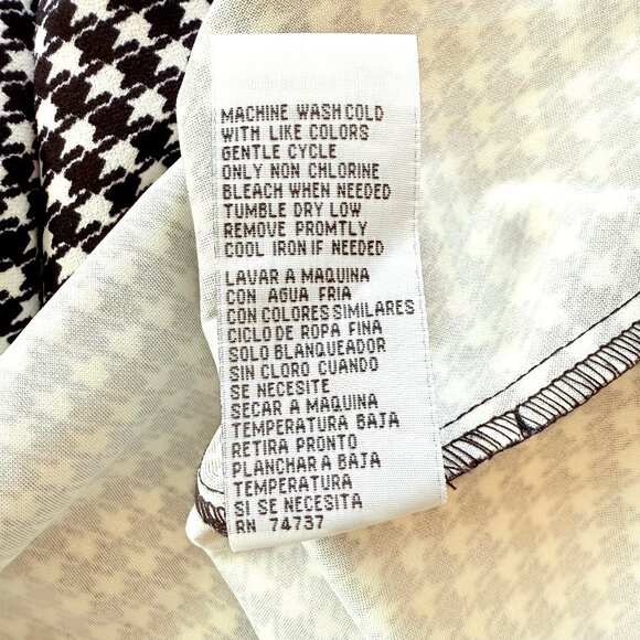 Preppy Houndstooth Collared Sheer Sleeve Pearl Necklace Sheath Dress Size 6 NWT - Picture 14 of 14